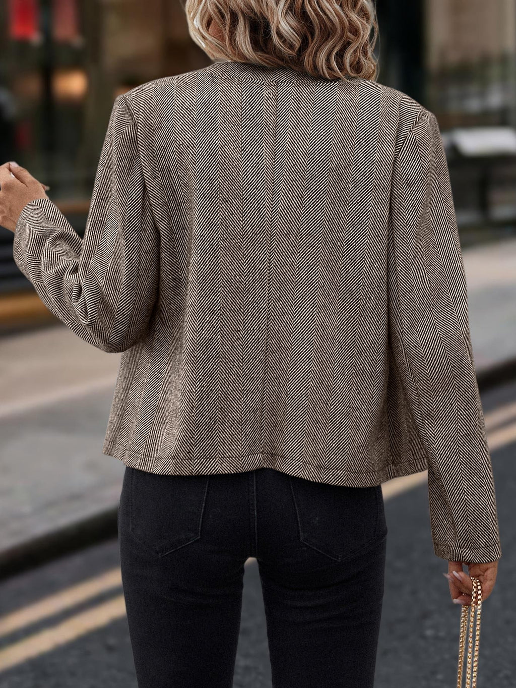 Women's Herringbone Double-Breasted Jacket