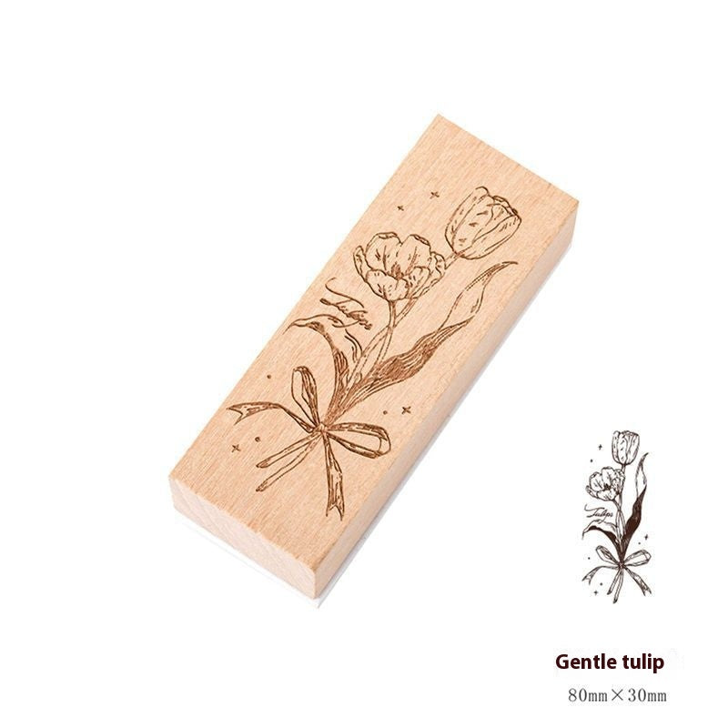 Vintage Flower Wooden Stamp