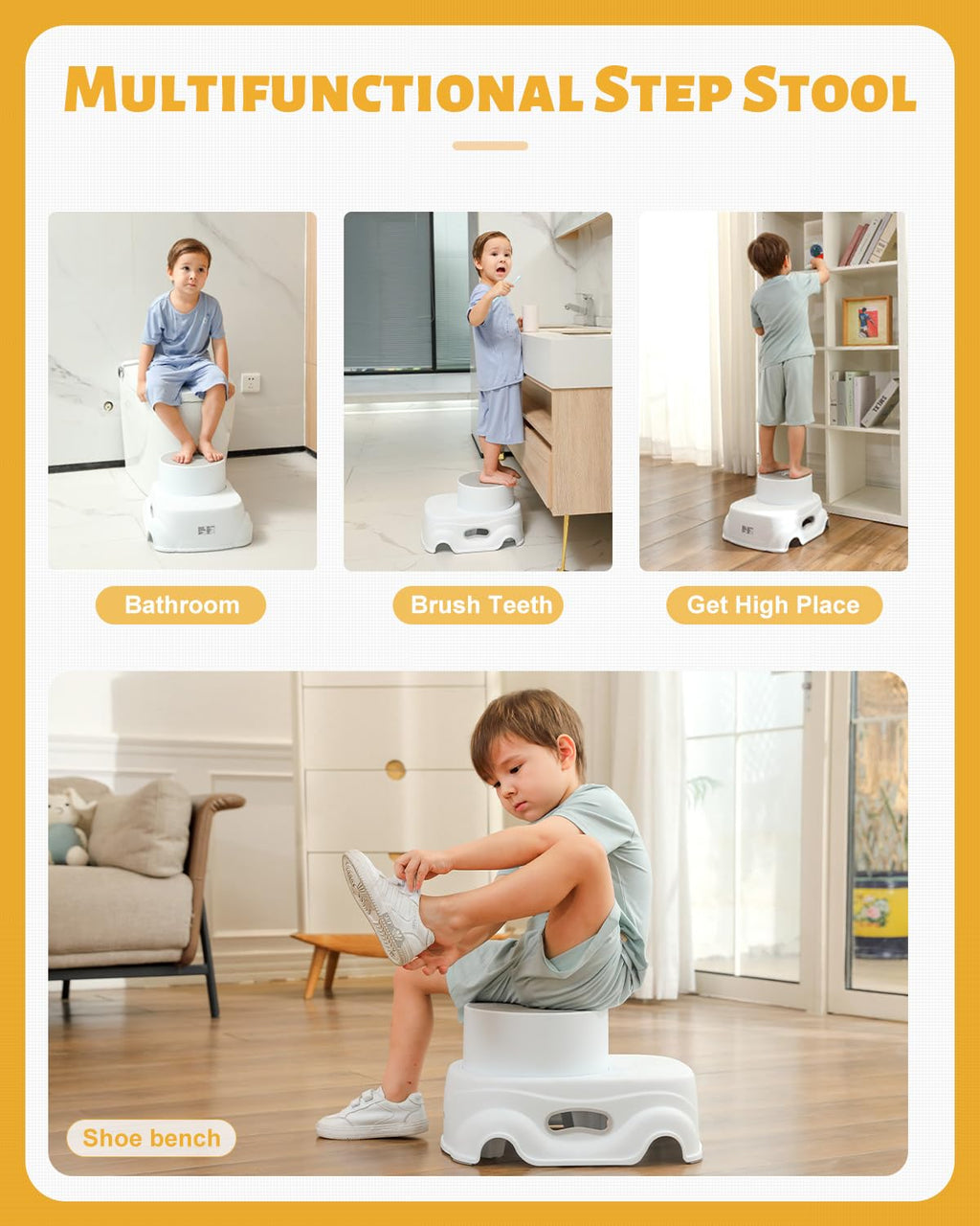 Padded 2-Step Folding Stool