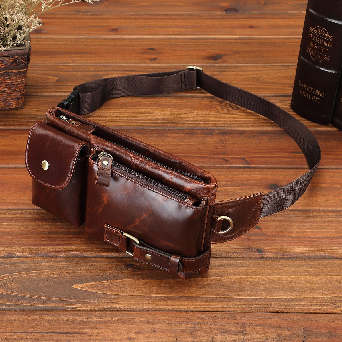 Men's Leather Belt Bag