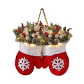 Light-Up Christmas Glove Wreath