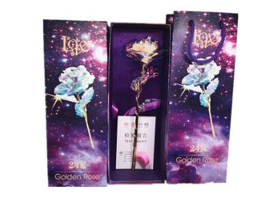 Gold-Foil Rose with Light-Up Stand