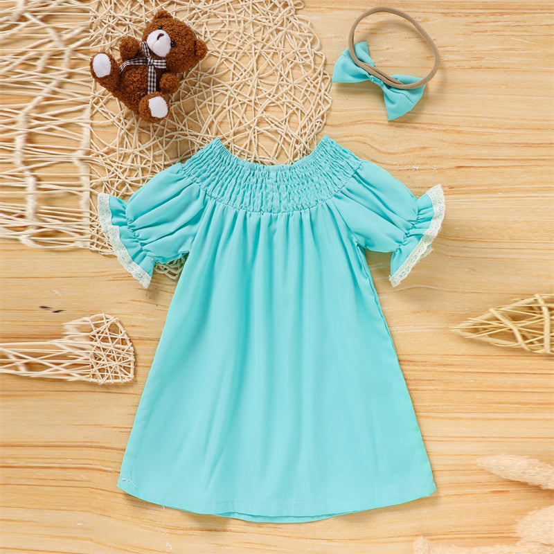 Toddler Bunny Smocked Dress with Headband