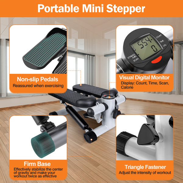 Mini Stepper with Resistance Bands