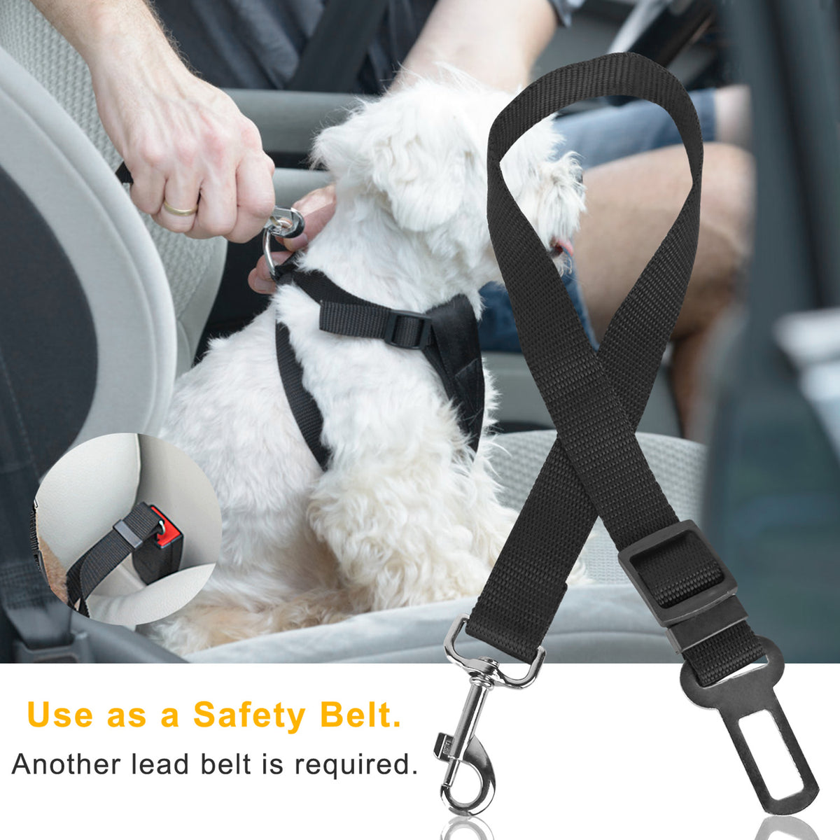 Pet Car Seat Belt Leash (2-Pack)