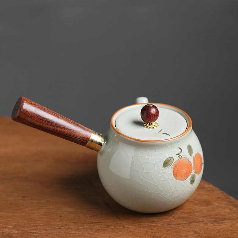 Hand-Painted Persimmon Teapot