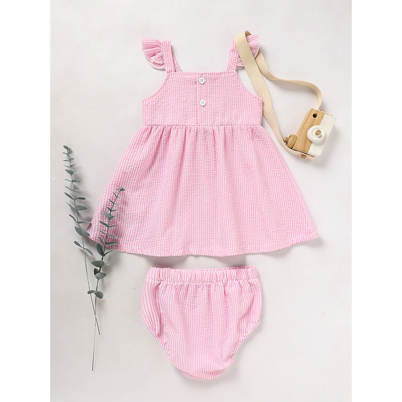 Girls' Ruffle Sleeve Top & Shorts Set