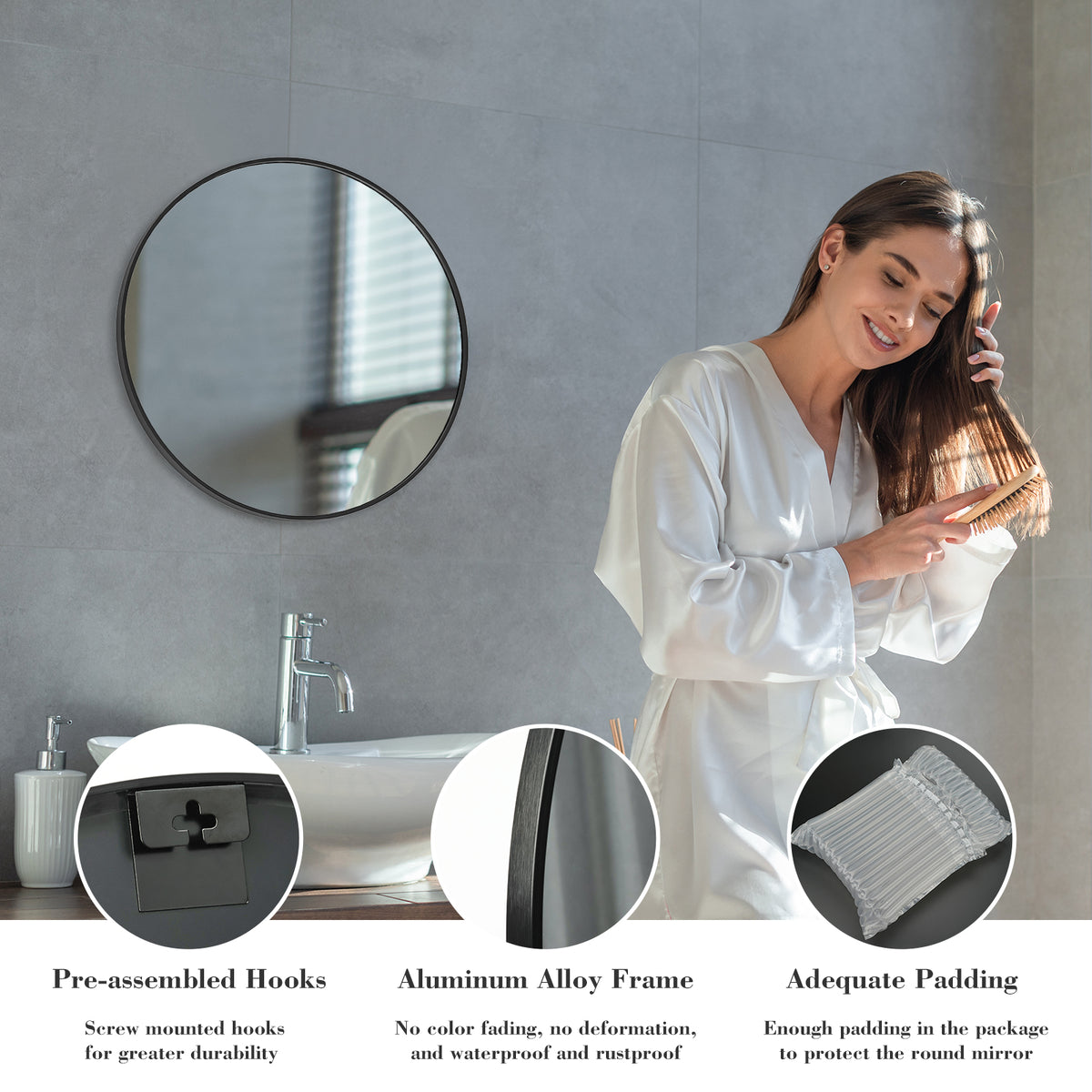 Round Metal Wall Mirror