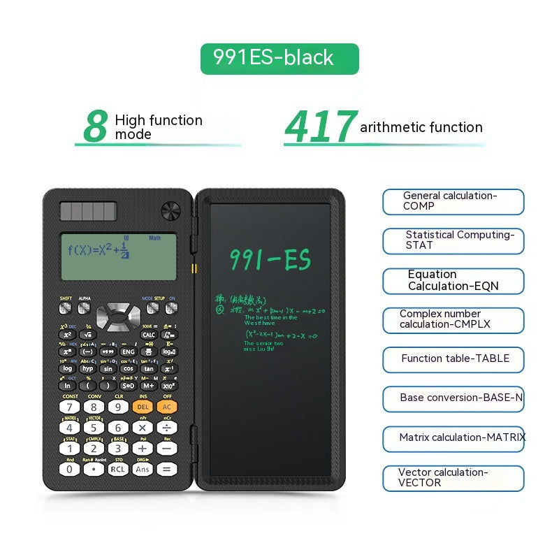 Foldable Scientific Calculator with Writing Pad