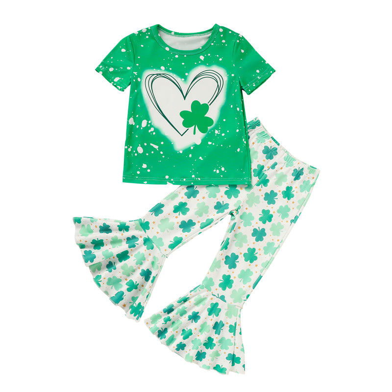 Girls' Clover Tee & Flare Pants Set