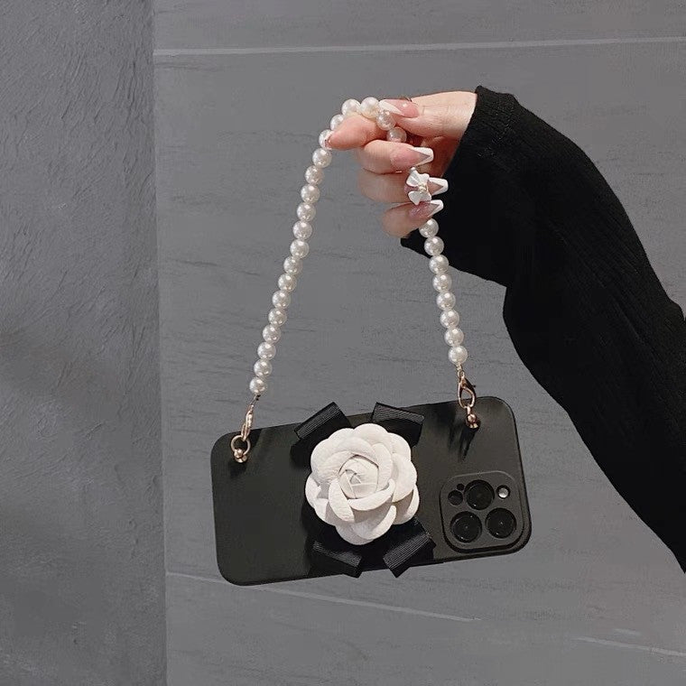 Camellia Pearl Chain iPhone Case