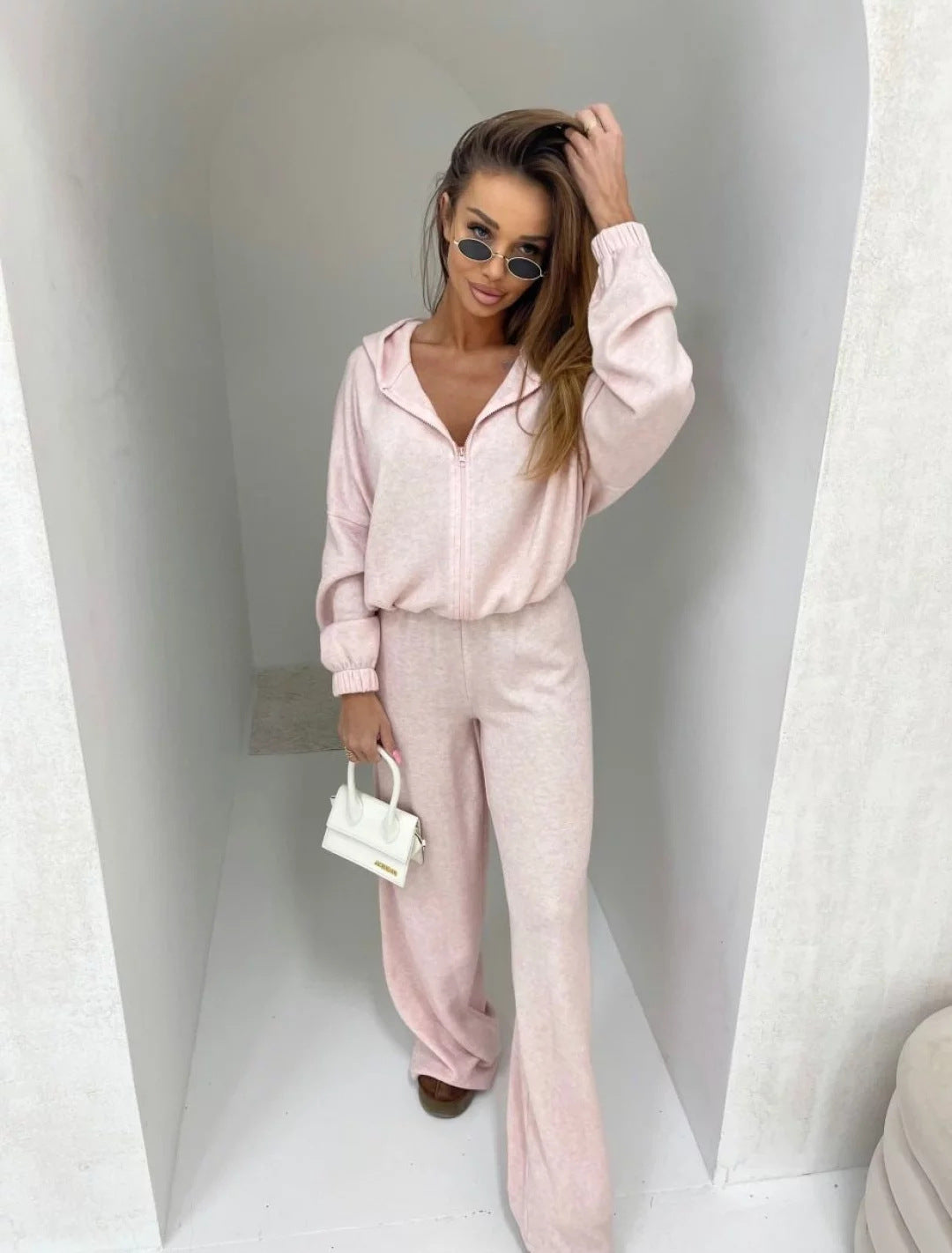 Women's Elastic Pants Two-Piece Set