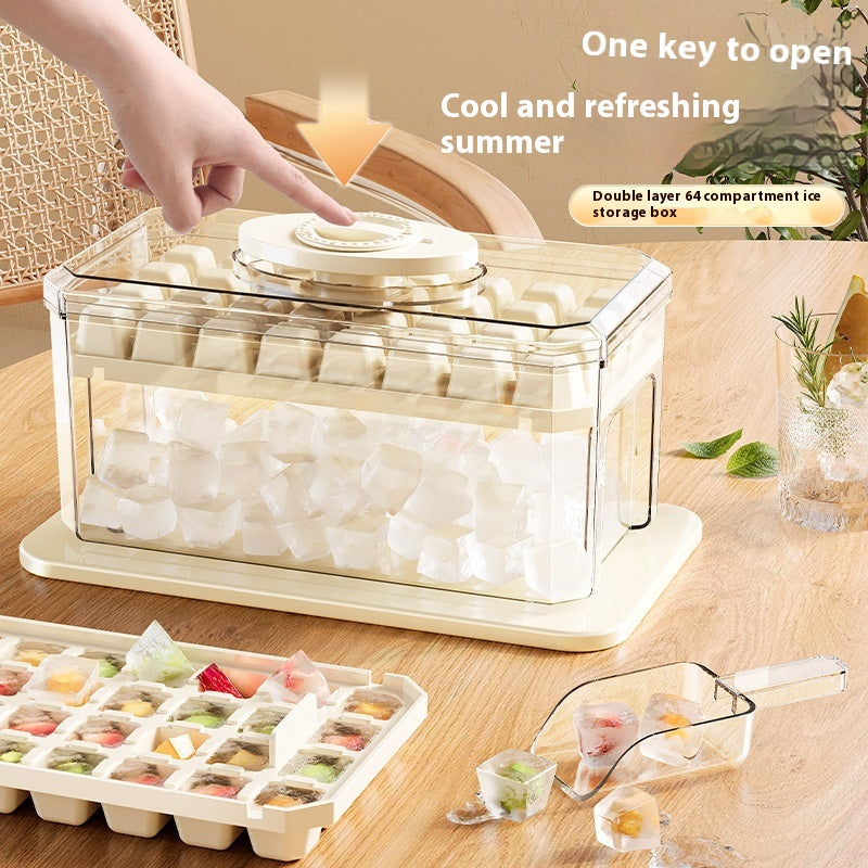 Press-Release Ice Cube Tray with Bin