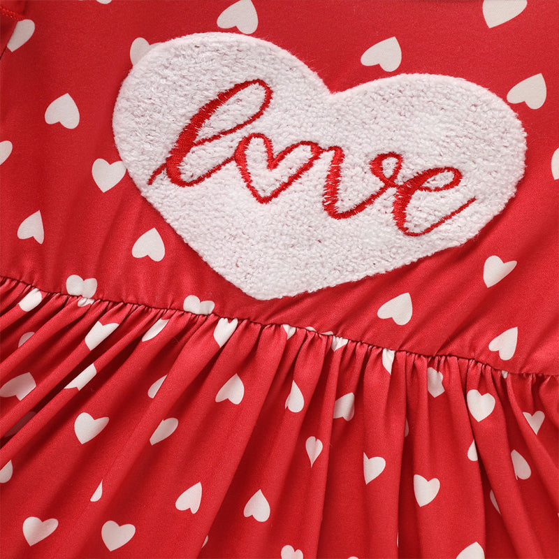 Toddler "LOVE" Embroidered Heart Dress