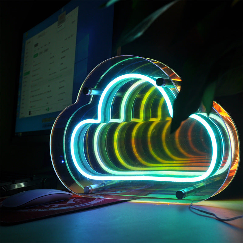 Infinity Mirror Neon Cloud Lamp