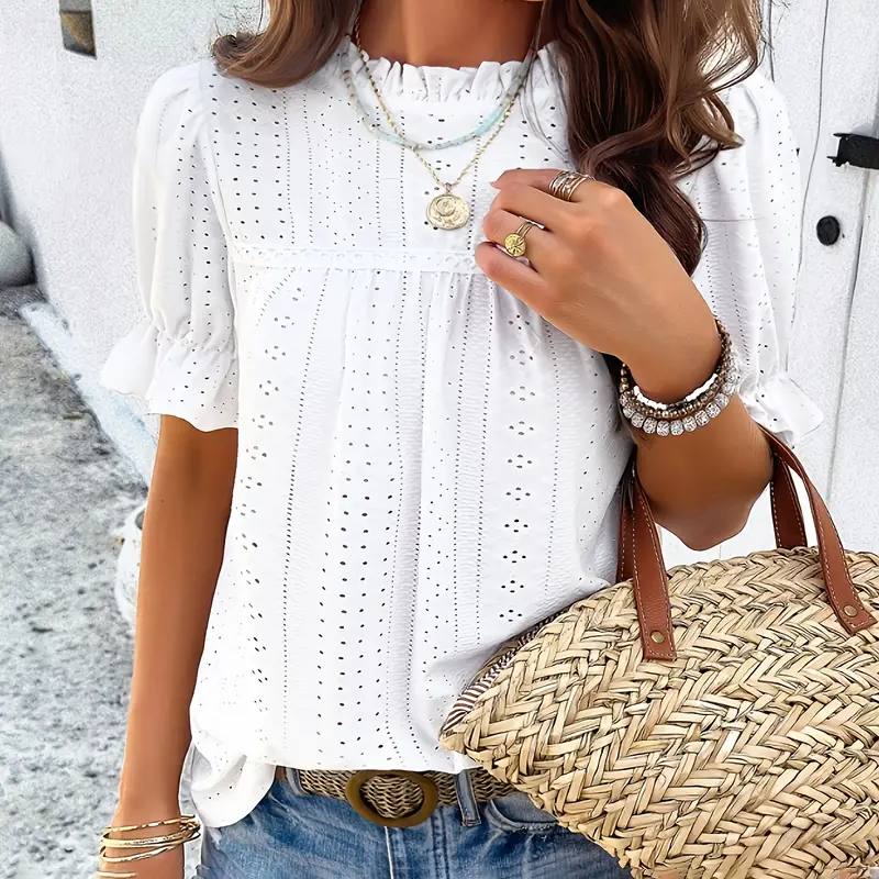 Ruffle-Sleeve Blouse