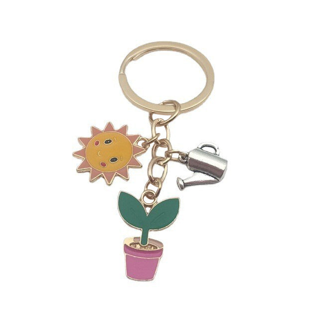 Cactus & Sun Keychain