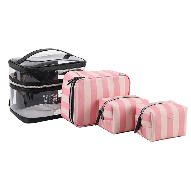 Striped Folding Makeup Bag