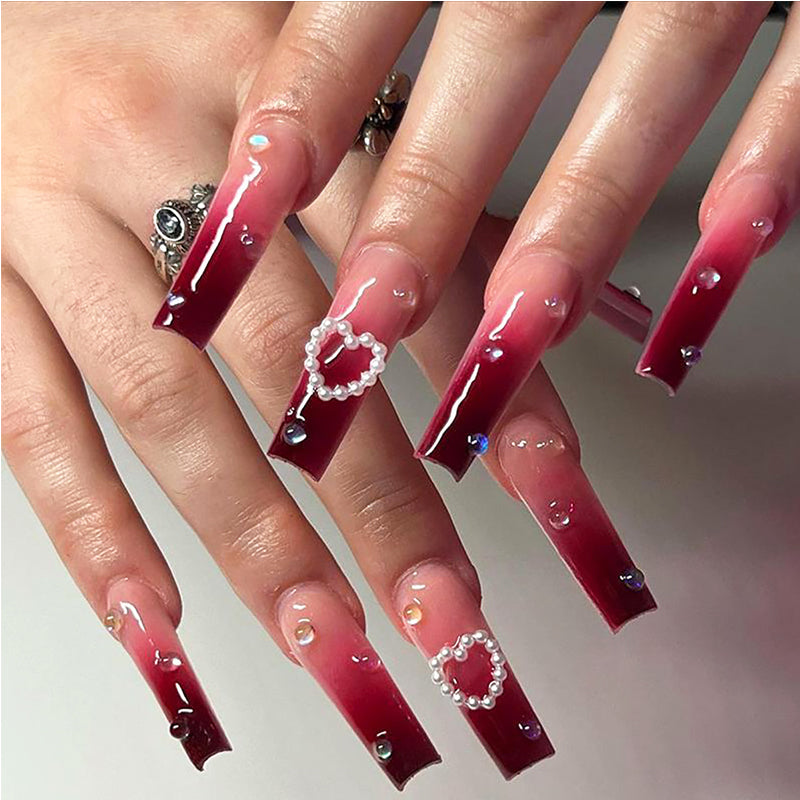 Red Heart Press-On Nails (24 Pcs)