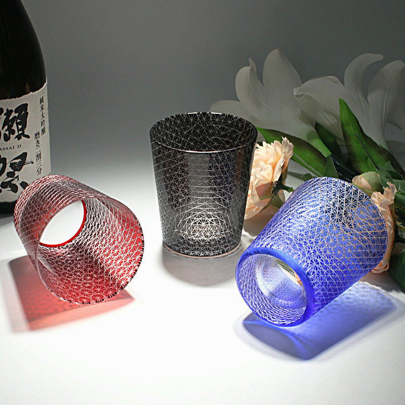 Chrysanthemum Crystal Whiskey Glass