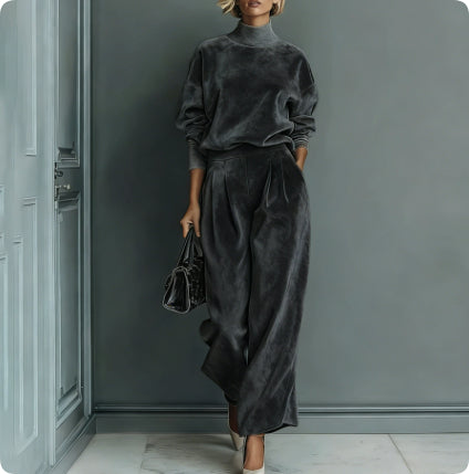High-Neck Zip Tracksuit Set
