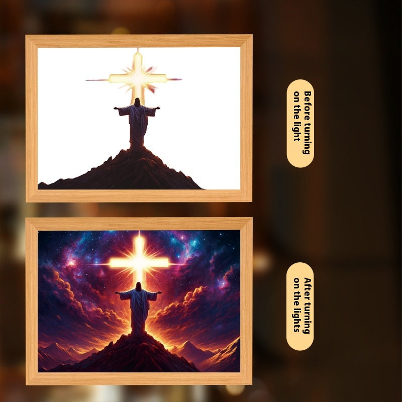 LED Light-Up Cross Art Frame