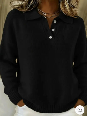 Soft Collared Button Sweater