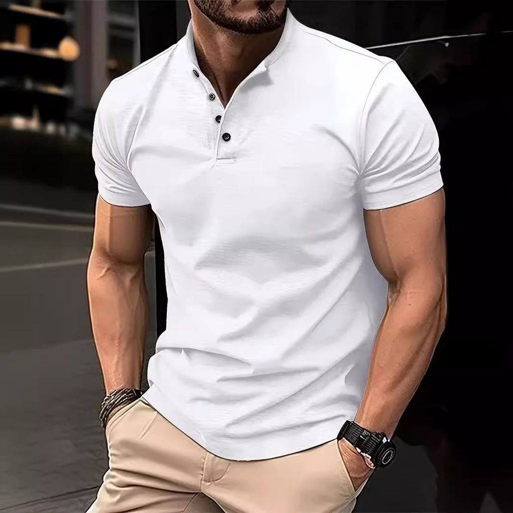 Men's Knit Henley Short-Sleeve Shirt