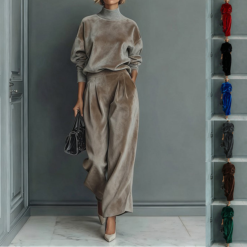 High-Neck Zip Tracksuit Set