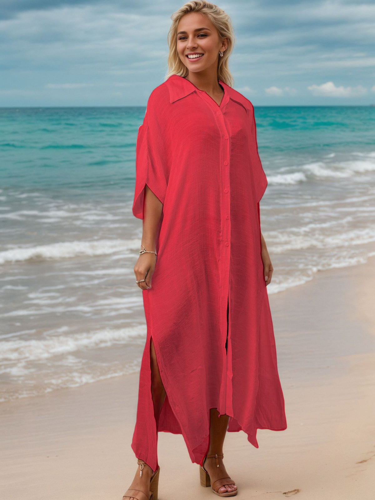Women's Long Shirt Beach Cover-Up