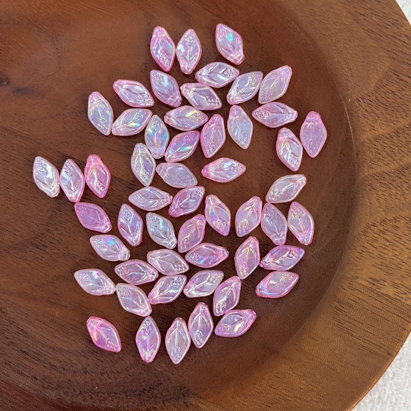 Glow-in-the-Dark Acrylic Leaf Beads
