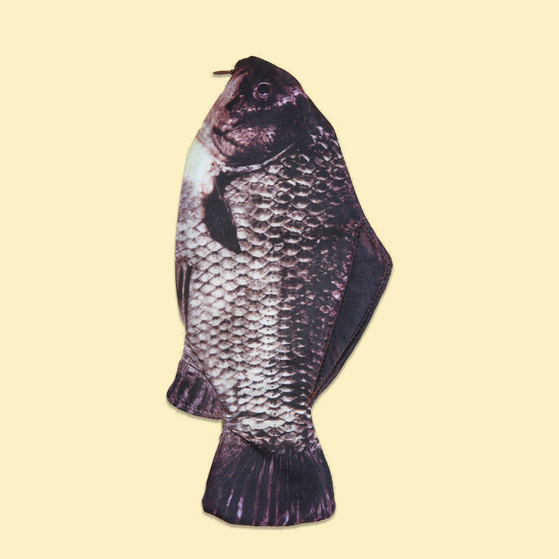Fish-Shaped Canvas Pencil Case