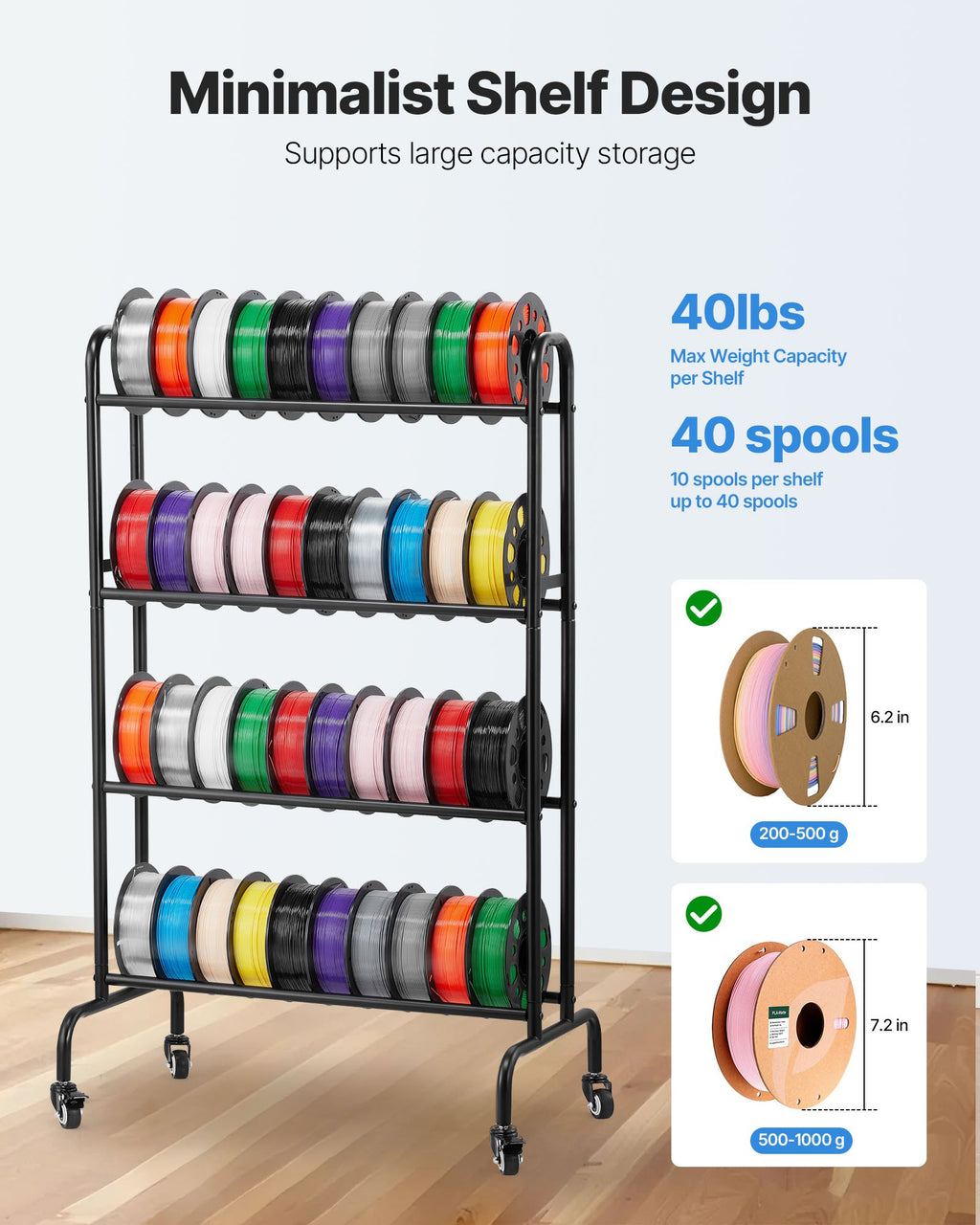 4-Tier Rolling Storage Shelf