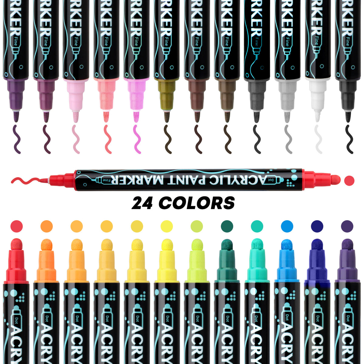 Dual-Tip Acrylic Paint Markers