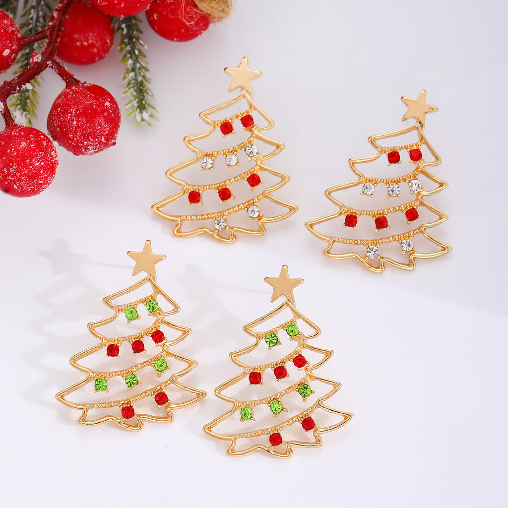 Christmas Tree Zircon Earrings
