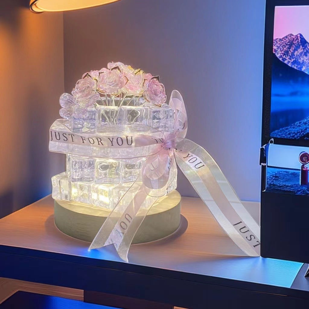 DIY Ice Cube Rose Night Light