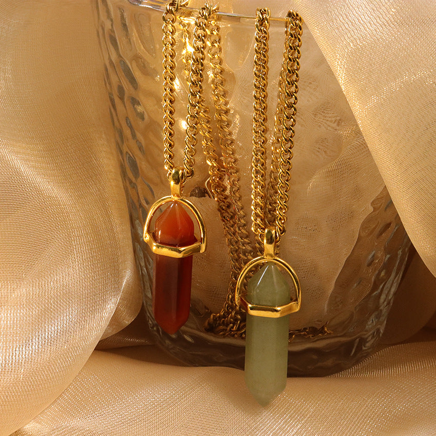Glass Hexagon Prism Necklace