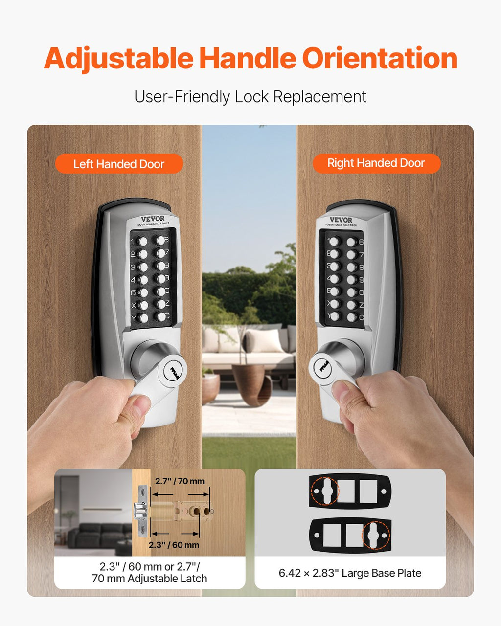 Keyless Mechanical Keypad Door Lock