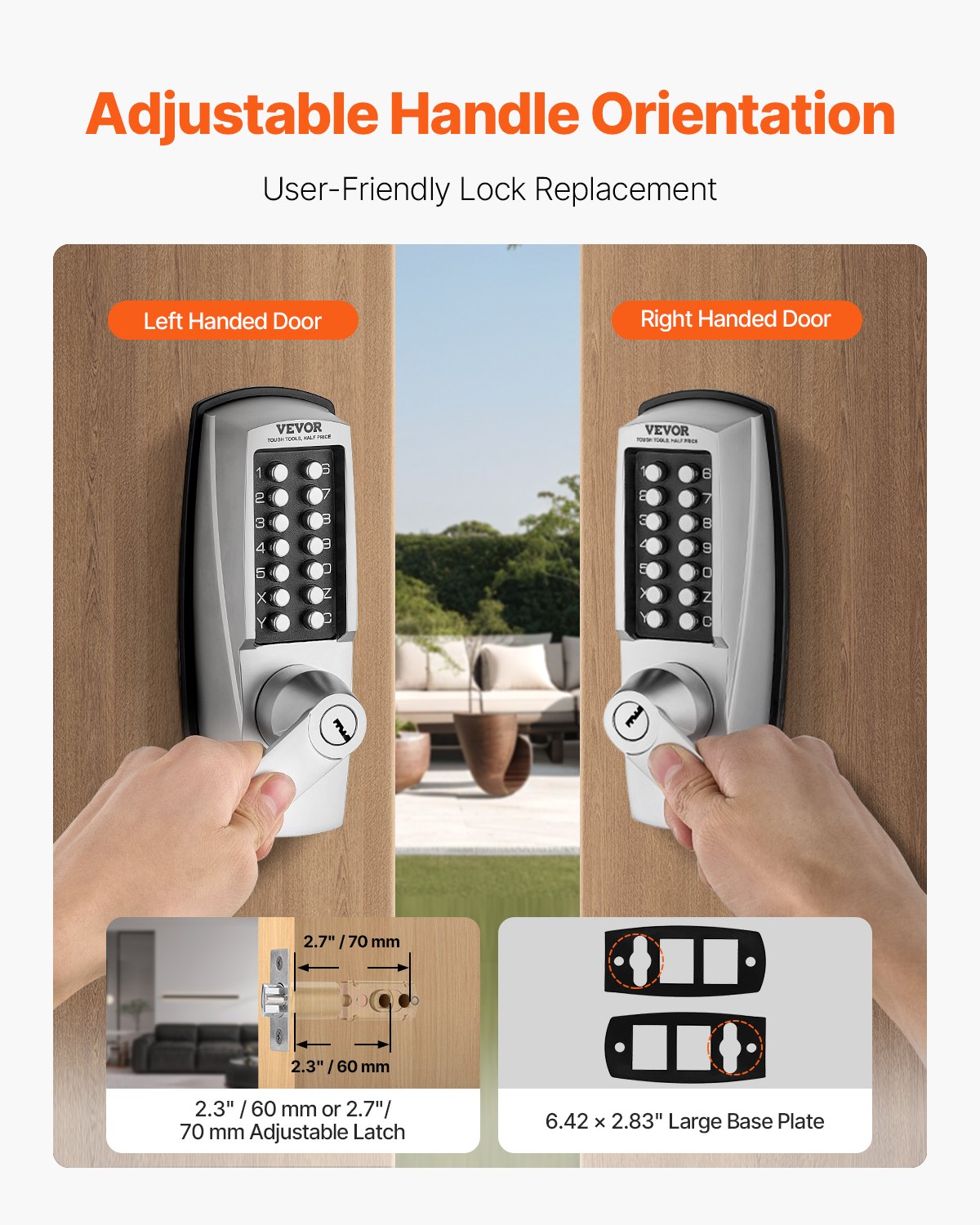 Keyless Mechanical Keypad Door Lock