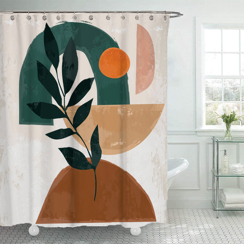 Geometric Print Shower Curtain