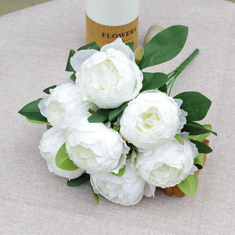 7-Head Silk Peony Stem