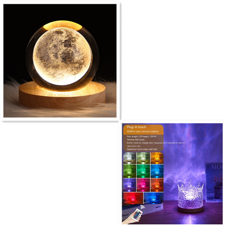 Rotating Water Ripple Night Light