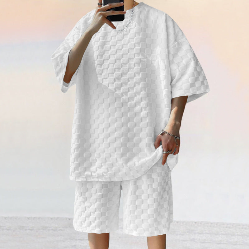 Men's Jacquard Shirt & Shorts Set