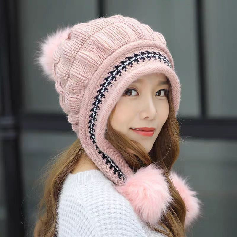 Pom-Pom Earflap Beanie
