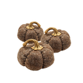 Brown Fabric Pumpkins (Set of 3)