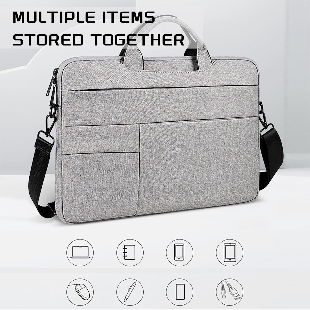 Slim Laptop Briefcase with Shoulder Strap