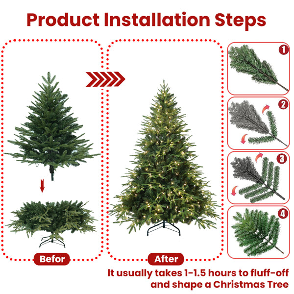 6.5 ft Pre-Lit Christmas Tree (450 Lights)