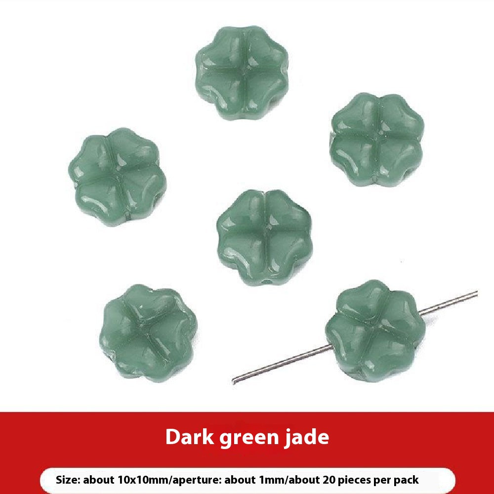 Glass Four-Leaf Clover Beads (20 pcs)