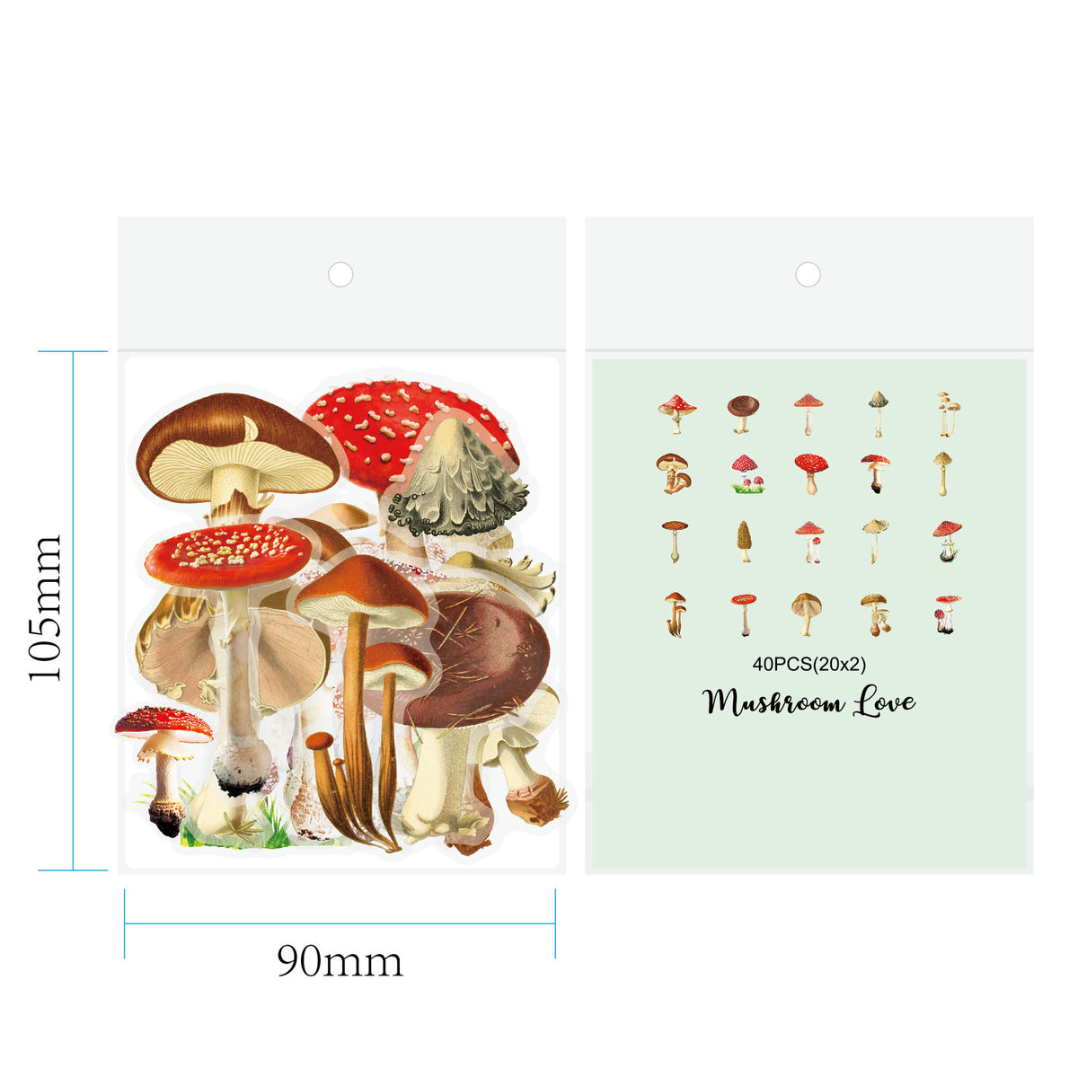 Vintage Mushroom & Flower Journal Stickers