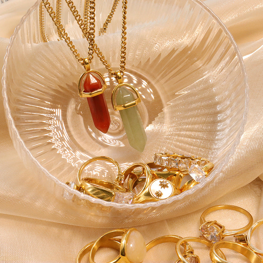 Glass Hexagon Prism Necklace